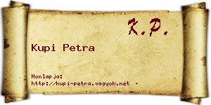 Kupi Petra névjegykártya